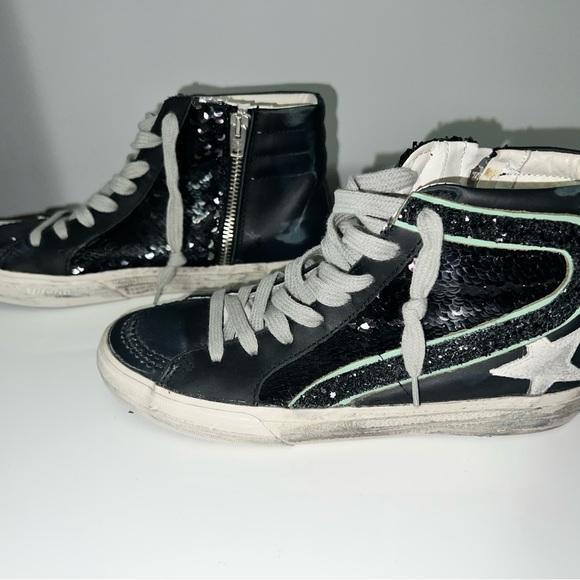 Golden Goose Black Sequin Slides size 36 - Picture 3 of 11